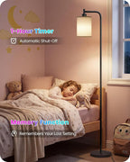 RGB Floor Lamp for Living Room with Remote and Foot Switch, Modern Standing, Dimmable Corner Lamp,10W Bulb 3 Color Temperatures, for Bedroom, Office, Corner, ETL Listed, White RCW19LD05
