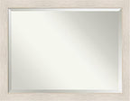 Amanti Art White Wall Mirror 35x45 Hardwood White Wash Rectangle Bathroom Mirror for Wall Decor Living Room, X-Large Country Rustic Wood Frame, Hangs Horizonally and Vertically, Bathroom Decor,