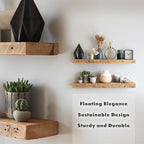 Urban Legacy Reclaimed Barnwood Planks | Floating Shelves for Wall w/Flush Mount Shelf Bracket Set Included | Set of 2 (Natural, 36" x 7" x 2")