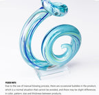 15" Tall Hand-Blown Murano-Style Glass Sculpture Statues Art Ornament Statue Figurines Home Decor Accent Piece Coastal Ocean Nautical Home Decor,Shelf,TV Stand,Tabletop Centerpieces,Wonderful Gift
