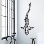 GDSPD 43 x 18'' Large Metal Shark Wall Decor, Minimalist Line Wall Decor,Metal Wall Art Shark Decor,Fish Neutral Home Decor,Wall Decorations for Living Room Bedroom Bathroom Office