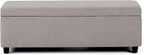 SIMPLIHOME Avalon Storage Ottoman Bench - 48 inch Wide Upholstered Linen Look Fabric Rectangular Lift-Top Ottoman in Cloud Grey, Contemporary Storage Bench for Living Room with High-Density Foam