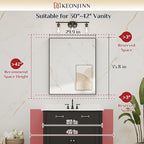 Keonjinn Black Bathroom Mirror 30 x 36 Inch, Metal Frame Black Mirrors for Bathroom Sink, Rectangular Square Corner, Modern Farmhouse, Rectangle Vanity Mirror for Wall(Horizontal/Vertical)