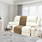Recliner Sofa Covers 100% Waterproof Velvet L Shape Recliner Couch Covers for Dogs Pets Washable Anti Slip 1 Additional Couch Cover for Reclining Couch (Additional Seat, Light Brown)