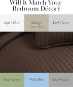 Southshore Fine Living, Inc. Twin XL Bedspread Quilt Set, Dorm Room Bedding Essentials, Stain Resistant, Machine Washable Bed Spread, XL/Twin Brown Comforter Set w/Pillow Sham, Chocolate Brown