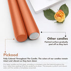 12-Inch Tall Dripless Taper Candles Set of 4 - Burnt Orange Tapered Candles, Perfect for Wedding,Dinner - Smokeless, Unscented, Long Burning - Hand Poured, Colored Tall Candlesticks