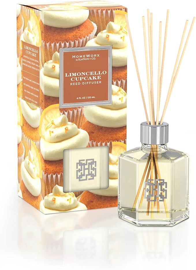 HomeWorx by SLATKIN + CO. Limoncello Cupcake Reed Stick Diffuser