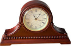 Mantel Clocks, Battery Operated, Silent Wood Table Clock with Westminster Chimes On The Hour, Solid Wooden Shelf Decorative Chiming Mantle Clock, 9" x 16" x 3" (Maroon Roman Numerals)