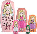 Gejoy Russian Nesting Dolls for Kids Handmade Matryoshka Wooden Stacking Toys Nesting Dolls Collectible Gifts for Winter Christmas Holiday Present Boys Girls Adults Home Decor(Fairy)