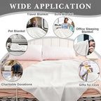 Newwiee 48 Pcs Fleece Throw Blankets Bulk 50'' x 60'' Oeko-tex Standard 100 Certified Spring Outdoor Wedding Guest Blankets Lightweight for Sleepover Donation Lap Pet Sofa Home (White)