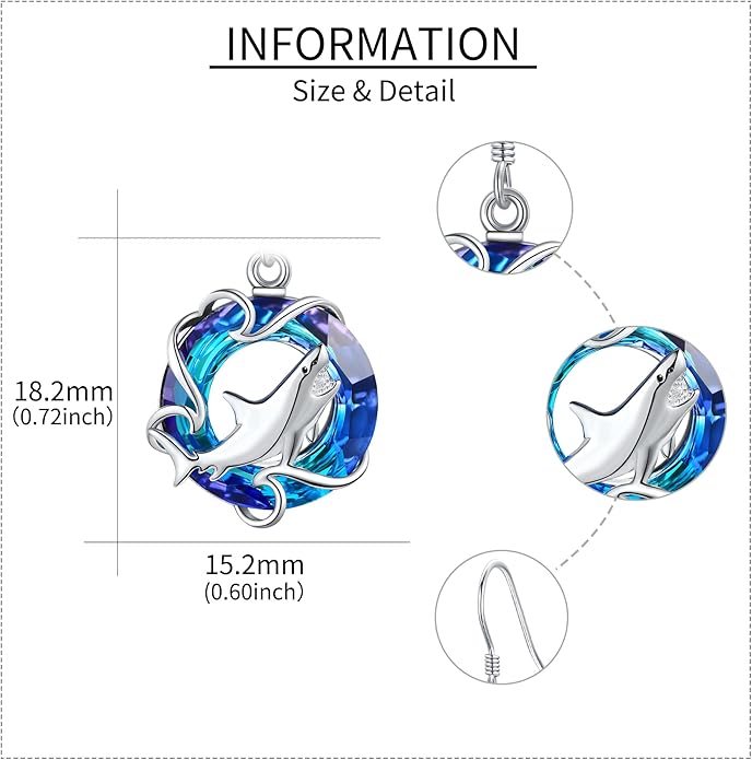 URONE 925 Sterling Silver Earrings Hook Dangle Earrings Jewelry Gifts for Women