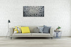 Extra Large Wall Art Abstract Black Silver Squares Canvas Art Hand Painted 3D Textured Oil Painting on Canvas Framed Ready to Hang by Horizontal and Vertical 60x30inch