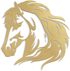SIGNLEADER Metal Wall Art Decor Horse Minimalist Modern Abstract Wall Sculpture Hangings Home Decoration for Living Room, Bedroom, Bathroom, Kitchen, Outdoor - 36" Gold