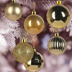 Gold 3.2" Large Christmas Balls - Christmas Tree Decoration Ornaments Shatterproof Hanging Balls for Birthday Halloween Holiday Wedding Decorations Set of 10pcs