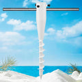 Umbrella Stand Outdoor Base, Heavy Duty Beach Umbrella Sand Anchor 17 Inches Metal No Dig Ground Umbrella Holder, Christmas Tree Stand Base（White）