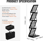 VEVOR Foldable Magazine Display Rack, 4-Tier Brochure Literature Display Stand, Portable Catalog Brochure Holder Stand with Carrying Bag for Office Trade Show Exhibitions, 4 Pockets