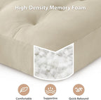 Meditation Floor Pillow Set of 2, Square Large Pillows Seating for Adults, Meditation Cushion Pillow,Tufted Corduroy Cushion for Tatami Living Room or Yoga, Beige, 22x22 Inch
