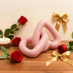 Guichifun Valentines Day Decor Couple Gifts - Resin Pink Heart Sculpture Chain Link Home Decor Love Statues Anniversary Wedding Romantic Gifts 8 x 7 x 5.5 Inch