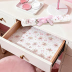 BBTO 20 Sheet Scented Drawer Liners for Dressers 15.8" x 22" Scented Fragrant Cabinet Paper Liners Non Adhesive Drawer Paper Mats for Bedroom Home Closet Shelves(Bow Flower)