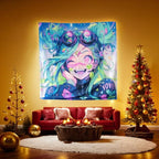 HOUHUANG Anime Fluorescent Tapestry - 59x59 Inches Large Wall Hanging for Room Decoration, Glow-in-the-Dark Trippy Boho Style with Blacklight Effects, Perfect for Bedroom and Custom Tapestry Lovers (The Winning Girl)