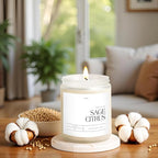 Sage Citrus Candles for Home Scented, 9oz Natural Soy Aromatherapy Non Toxic Candles with Long Lasting Fragrance & Clean Burn, Luxury Jar Candle Gift for Women, Men, Home Decoration, White