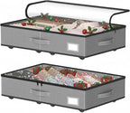 Under Bed Storage with Wheels, No Assemble Required 5.5 inches height grey under bed storage bins,Low Profile Rolling Underbed Shoe Storage containers，dorm underbed storage drawers