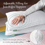 Fern and Willow Premium King Size Bed Pillows - Set of 2, 36"x20" - Luxurious Ultra-Soft Cooling Pillow - Hotel Quality, Down Alternative Fill, Medium Firm Support for Side, Back & Stomach Sleepers