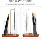 2 in 1 Incense Holder, Glass Incense Holder for Sticks, Anti-Ash Incense Burner with Removable Ash Catcher and Incense Storage for Yoga Meditation Spa Home Decor (Size A)