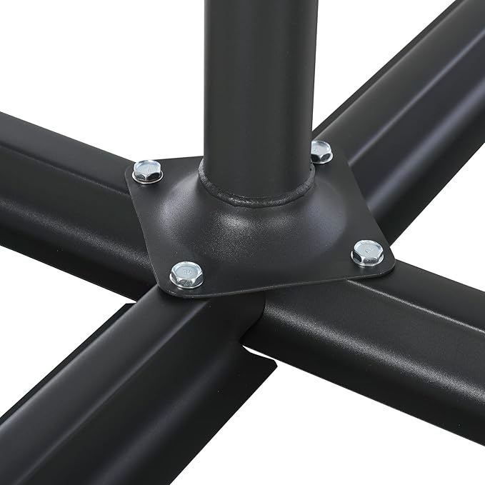 Outsunny 4-Piece Outdoor Patio Offset Umbrella Base Stand Weight Holder w/Cross Base for Powerful Support, 158lbs Sand or 132lbs Water Filled, Black