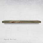 URBANDI, Rustic Floating Shelves, Set of 2, Hidden Bracket, Solid Wood, Heavy Duty, Wall Mounted Shelves, (Grey, 48Wx8D)