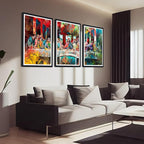 Novatique The Last Supper Wall Art Jesus Canvas Wall Art for Home Decoration Graffiti Art Picture Canvas Print for Office,24" x 36" x 3pcs