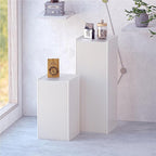 2Pcs Square Display Stand - Foldable Paper Pedestal with Square Acrylic Plate for Shoes & Handbags, Retail Store, Boutique, Home & Wedding Decor, Party Events