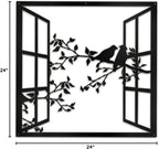 SIGNLEADER Metal Wall Art Decor Bird Silhouette on Branch Modern Abstract Wall Sculpture Hangings Home Decoration for Living Room, Bedroom, Bathroom, Kitchen, Outdoor - 24" Black