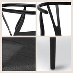 Poly & Bark Weave Dining Chairs – Mid-Century Modern Wishbone Dining Chairs with Arms, Solid Wood Frame, Indoor Use – Pitch Black – Single - Ideal for Dining Room, Kitchen or Stylish Accent Setting