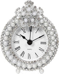 Mini Tabletop Clock, Decorative Metal Table Clock with Battery Operated for Bedside, Table, Living Room, Home and Office