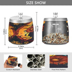 Girl Day Of The Dead Ashtray with Lid, Outdoor Ashtrays for Patio, Stainless Steel Ashtray Odorless Smokeless for Home Office Balcony