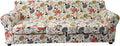 KRFOONN 3 Piece Stretch Sofa Couch Covers for 2 Cushion Couches Printed Sofa Loveseat Slipcover with 2 Separate Seat Cushion Covers Washable Sofa Slip Covers Furniture Protector (Loveseat, 01), Medium