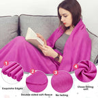 Newwiee 12 Pcs Fleece Throw Blankets Bulk 50'' x 60'' Oeko-tex Standard 100 Certified Spring Outdoor Wedding Guest Blankets Lightweight for Sleepover Donation Lap Pet Sofa Home (Rose)
