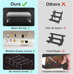 Acrylic Display Riser Stand,5mm Thickness, 12'' Length Tierd Display Stands, Acrylic Shelf Risers for Perfume Display,Risers for Buffet Table,Cupcake Stand,Pop Figurines,Tumbler,Food,4Pcs