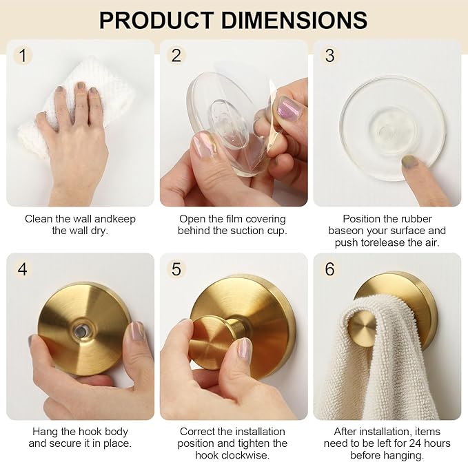 Wreath Hanger for Front Door, Heavy Duty Wreath Hangers for Front Door & Glass Window, Upgrade Suction Cup Hooks for Shower,Christmas Thanksgiving Halloween Easter Valentine (Gold, 2p)