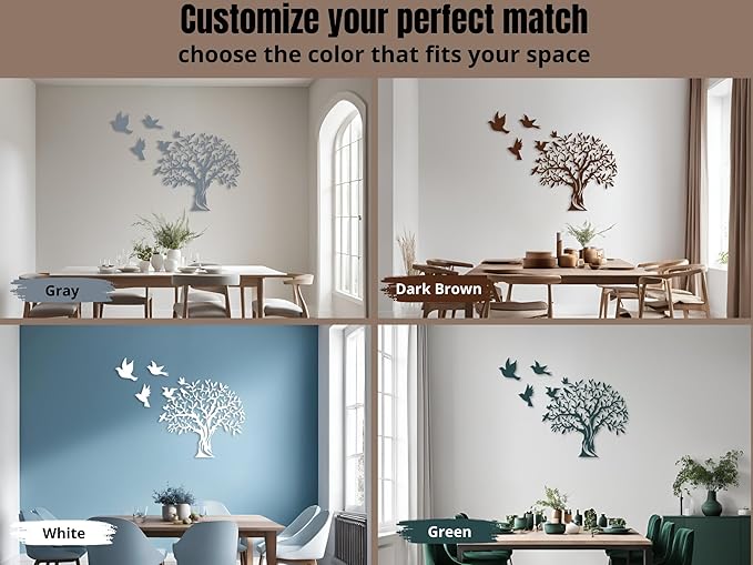 Vailla Tree of Life Wall Art Decor Set of 3 Wall Hanging Sculpture Modern Wall Home Decoration 3D Textured Sculptures for Living Room Bedroom Office Dinnig Room 3 Panels Family Tree Wall Hangings