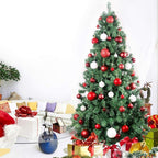 Red & White 1.6" Small Christmas Balls Christmas Tree Decoration Ornaments Shatterproof Hanging Balls for Birthday Halloween Holiday Wedding Decorations Set of 24pcs