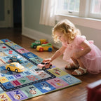 Kids ABC Rug for Playroom, Classroom Alphabet Area Carpet Playmat,Washable Toddler Mat for Baby Room,Play Room,Bedroom,Floor,Nursery(Blue,3'x5')