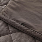 KASENTEX Greek Velvet Queen Quilt Set, 3× Softer Luxe Sheen, 100% Cotton Backing, 150GSM Down-Alternative Fill, Expanded 98×98" Coverage for Fuller Side Drape (1 Quilt + 2 Pillow Shams), Fossil