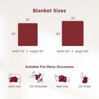 Sophia & William Throw Blanket for Couch Sofa(60x80 Inches) - Reversible Fluffy Soft Blanket, Gifts for Women, Red