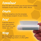 Nature's Bees DIY Lip Balm Kit, Natural Cherry Flavor, Includes 48 Blank Lip Balm Tubes with 60 Labels, Made with Beeswax, Cocoa Butter, Coconut Oil, and Aloe, 0.15 oz Each