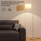 60" Floor Lamps for Living Room with 3 Color Temperatures, Adjustable Beige Shade with Light Gold Pole, Tall Lamps for Living Room Bedroom Office Classroom Dorm Room, 9W Bulb Included