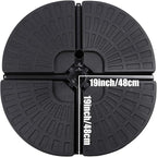Sunnyglade 18.9" 4Pcs 13L Fan Shaped Water or Sand Filled Umbrella Base/Fan Style Self-Filled Cantilever Offset Umbrella Base Stand Suitable for All Kinds of Cross Tiles (Black)
