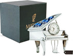 Matashi Silver Plated Vintage Piano Desk Clock – Shelf, Desktop & Tabletop Décor w/Luxury Gift Box – Unique Gift for Mom, Wife, Grandma on Christmas, Valentine’s Day & Mother’s Day