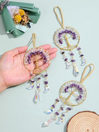 CrystalTears Crystal Tree Life Hanging Ornament Handmade Amethyst Clear Quartz Healing Crystal Gemstone Glass Suncatcher for Home Window Wall Decoration Crystal Gifts for Women Men Friends